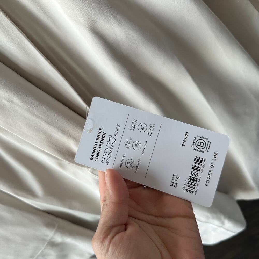 Athleta Rainout Ridge Long Trench Size XXS NEW - Picture 6 of 7